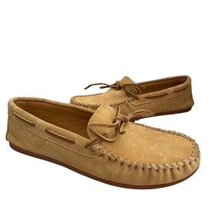 Minetonka Brown Leather  Slip On Loafers Shoes Women's Size 10.5